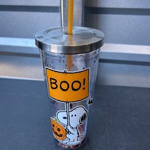 Peanuts Snoopy Halloween Glitter‎ Tumbler Spoontiques 21375 Boo Woodstock 20oz